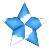 Blue star 3d symbol shiny icon decorative  for element png