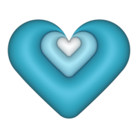 blauw hart 3d renderen romantisch symbool Valentijn concept png