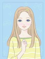 girl with long hair wearing a headband vector