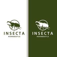 beetle logo design simple silhouette insect animal illustration template vector