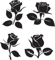 Rose vector art silhouette illustration