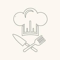 Chef's Hat vector line art set