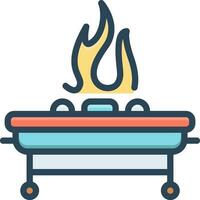 color icon for grill vector