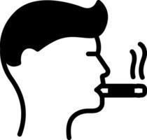 solid icon for smoking vector