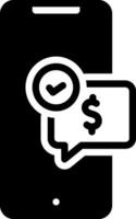 solid icon for paid vector