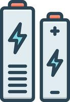 color icon for batteries vector