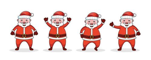 haz conjunto Papa Noel claus vector icono ilustración. plano dibujos animados estilo adecuado para web aterrizaje página, bandera, volantes, pegatina, tarjeta, antecedentes