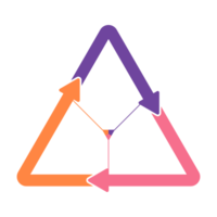infographic design med triangel eller pyramid diagram dividerat in i 3 delar eller nivå. png
