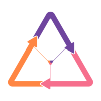 Infographic design with triangle or pyramid diagram divided into 3 parts or level. png