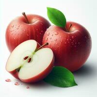 AI generated Ripe apple fruit, slice apples photo