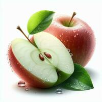 AI generated Ripe apple fruit, slice apples photo
