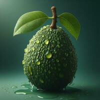 AI generated Avocado with drops water, ripe avocado, slice avocado photo