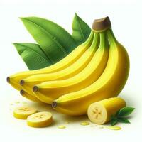 AI generated Ripe banana, yellow bananas, Closeup of banana photo