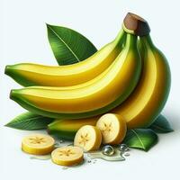 AI generated Ripe banana, yellow bananas, Closeup of banana photo