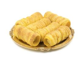 Indian Sweet Dish Puff Roll with Cream photo