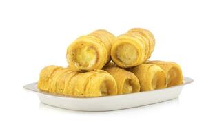 Indian Sweet Dish Puff Roll with Cream photo