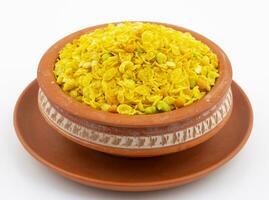 Indian Traditional Namkeen Food on White Background photo