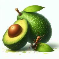 AI generated Green avocado fruit photo