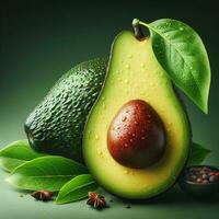 AI generated Green avocado fruit photo