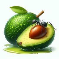 AI generated Green avocado fruit photo