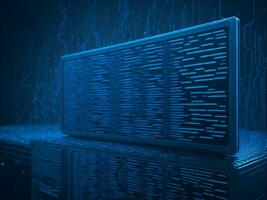 AI generated Digital Cyberspace with Particles and Digital Data Network Connections. High Speed Connection and Data Analysis Technology Digital Abstract Background Concept. 3d rendering photo