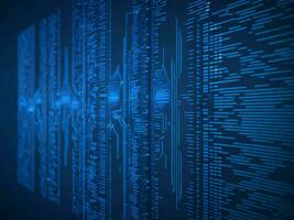 AI generated Digital Cyberspace with Particles and Digital Data Network Connections. High Speed Connection and Data Analysis Technology Digital Abstract Background Concept. 3d rendering photo