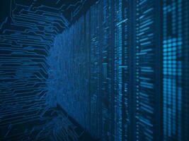 AI generated Digital Cyberspace with Particles and Digital Data Network Connections. High Speed Connection and Data Analysis Technology Digital Abstract Background Concept. 3d rendering photo