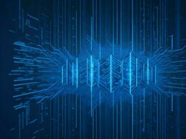 AI generated Digital Cyberspace with Particles and Digital Data Network Connections. High Speed Connection and Data Analysis Technology Digital Abstract Background Concept. 3d rendering photo