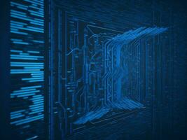 AI generated Digital Cyberspace with Particles and Digital Data Network Connections. High Speed Connection and Data Analysis Technology Digital Abstract Background Concept. 3d rendering photo