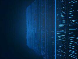 AI generated Digital Cyberspace with Particles and Digital Data Network Connections. High Speed Connection and Data Analysis Technology Digital Abstract Background Concept. 3d rendering photo