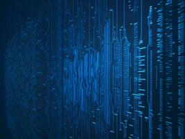 AI generated Digital Cyberspace with Particles and Digital Data Network Connections. High Speed Connection and Data Analysis Technology Digital Abstract Background Concept. 3d rendering photo
