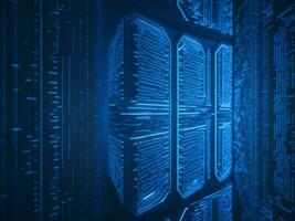 AI generated Digital Cyberspace with Particles and Digital Data Network Connections. High Speed Connection and Data Analysis Technology Digital Abstract Background Concept. 3d rendering photo