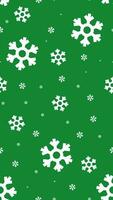 Cute Simple Green Flat Minimalism Falling Snowflakes Looping Animation Blank Vertical Video Background