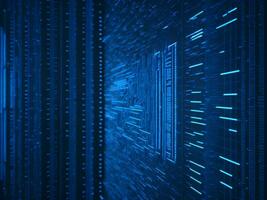 AI generated Digital Cyberspace with Particles and Digital Data Network Connections. High Speed Connection and Data Analysis Technology Digital Abstract Background Concept. 3d rendering photo