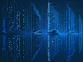 AI generated Digital Cyberspace with Particles and Digital Data Network Connections. High Speed Connection and Data Analysis Technology Digital Abstract Background Concept. 3d rendering photo