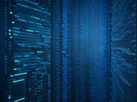 AI generated Digital Cyberspace with Particles and Digital Data Network Connections. High Speed Connection and Data Analysis Technology Digital Abstract Background Concept. 3d rendering photo