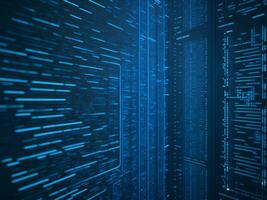 AI generated Digital Cyberspace with Particles and Digital Data Network Connections. High Speed Connection and Data Analysis Technology Digital Abstract Background Concept. 3d rendering photo