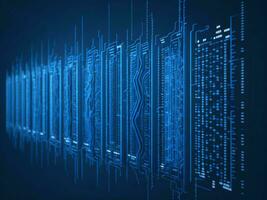 AI generated Digital Cyberspace with Particles and Digital Data Network Connections. High Speed Connection and Data Analysis Technology Digital Abstract Background Concept. 3d rendering photo