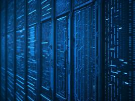 AI generated Digital Cyberspace with Particles and Digital Data Network Connections. High Speed Connection and Data Analysis Technology Digital Abstract Background Concept. 3d rendering photo