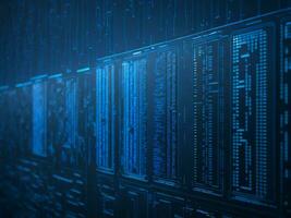 AI generated Digital Cyberspace with Particles and Digital Data Network Connections. High Speed Connection and Data Analysis Technology Digital Abstract Background Concept. 3d rendering photo