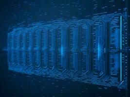 AI generated Digital Cyberspace with Particles and Digital Data Network Connections. High Speed Connection and Data Analysis Technology Digital Abstract Background Concept. 3d rendering photo