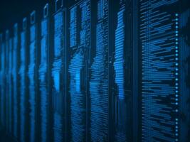 AI generated Digital Cyberspace with Particles and Digital Data Network Connections. High Speed Connection and Data Analysis Technology Digital Abstract Background Concept. 3d rendering photo