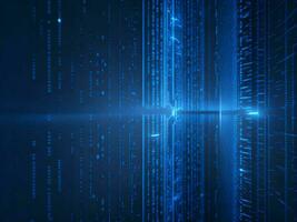 AI generated Digital Cyberspace with Particles and Digital Data Network Connections. High Speed Connection and Data Analysis Technology Digital Abstract Background Concept. 3d rendering photo