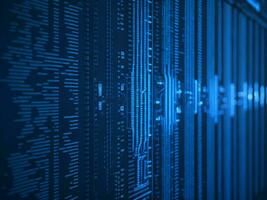 AI generated Digital Cyberspace with Particles and Digital Data Network Connections. High Speed Connection and Data Analysis Technology Digital Abstract Background Concept. 3d rendering photo