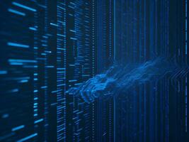 AI generated Digital Cyberspace with Particles and Digital Data Network Connections. High Speed Connection and Data Analysis Technology Digital Abstract Background Concept. 3d rendering photo