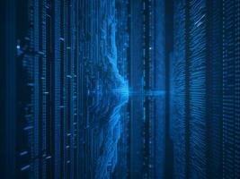 AI generated Digital Cyberspace with Particles and Digital Data Network Connections. High Speed Connection and Data Analysis Technology Digital Abstract Background Concept. 3d rendering photo