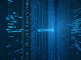 AI generated Digital Cyberspace with Particles and Digital Data Network Connections. High Speed Connection and Data Analysis Technology Digital Abstract Background Concept. 3d rendering photo