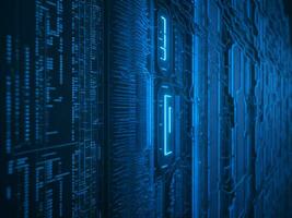 AI generated Digital Cyberspace with Particles and Digital Data Network Connections. High Speed Connection and Data Analysis Technology Digital Abstract Background Concept. 3d rendering photo