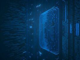 AI generated Digital Cyberspace with Particles and Digital Data Network Connections. High Speed Connection and Data Analysis Technology Digital Abstract Background Concept. 3d rendering photo