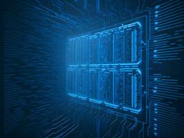 AI generated Digital Cyberspace with Particles and Digital Data Network Connections. High Speed Connection and Data Analysis Technology Digital Abstract Background Concept. 3d rendering photo